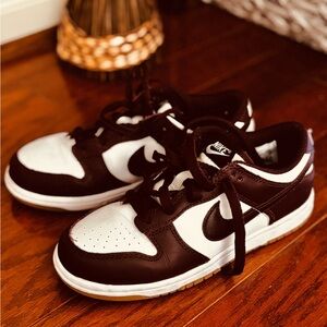 Nike Kids Burgundy and White Dunks